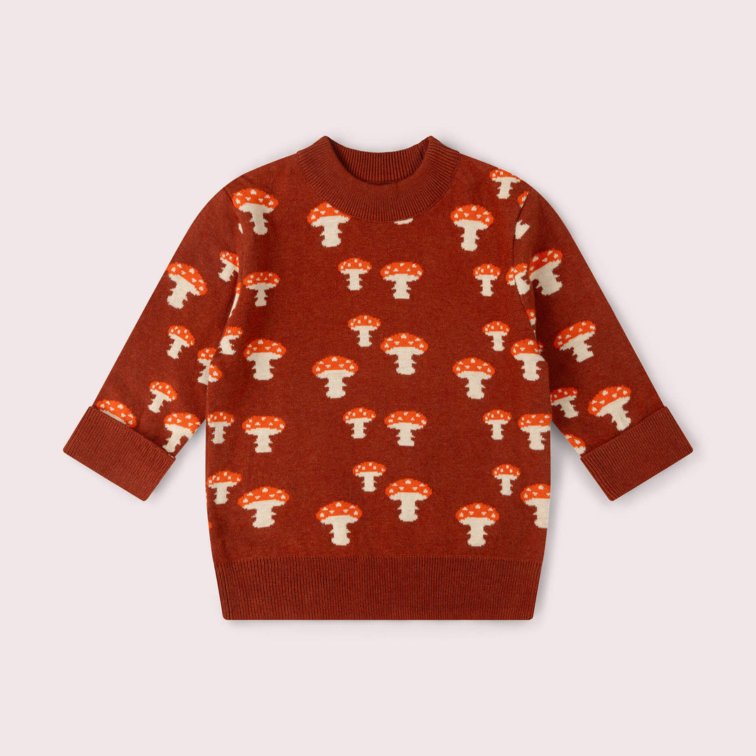 Mushroom Knitted Jumper Orange / 7-8y