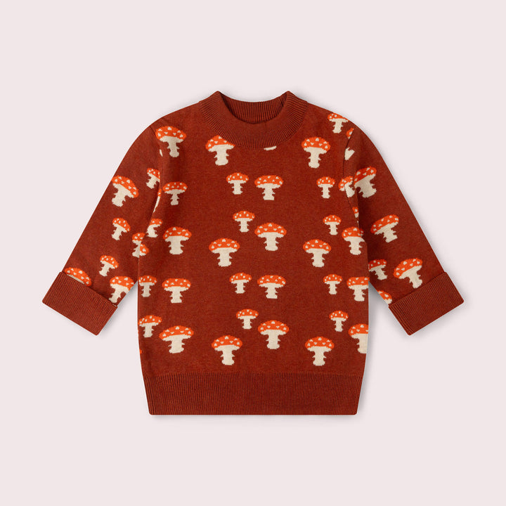 Mushroom Knitted Jumper Orange / 7-8y