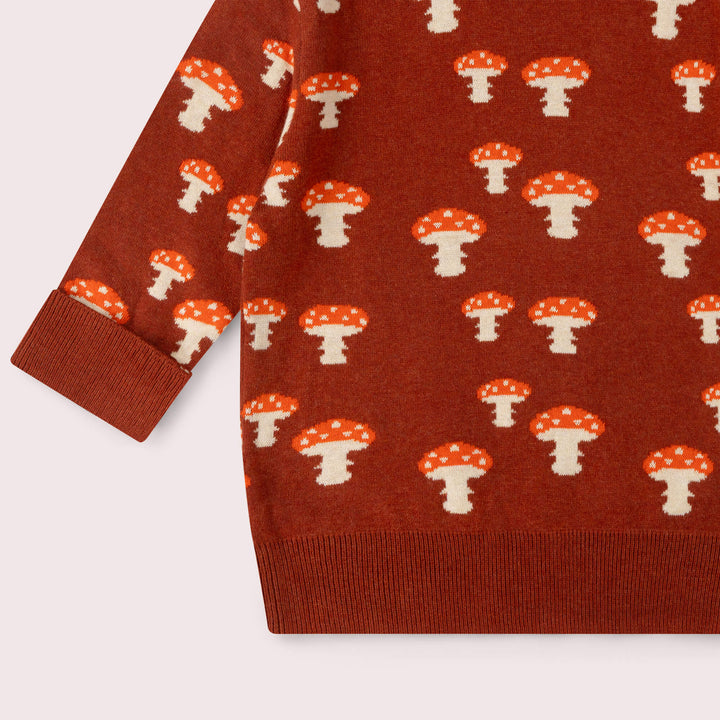 Mushroom Knitted Jumper Orange / 7-8y