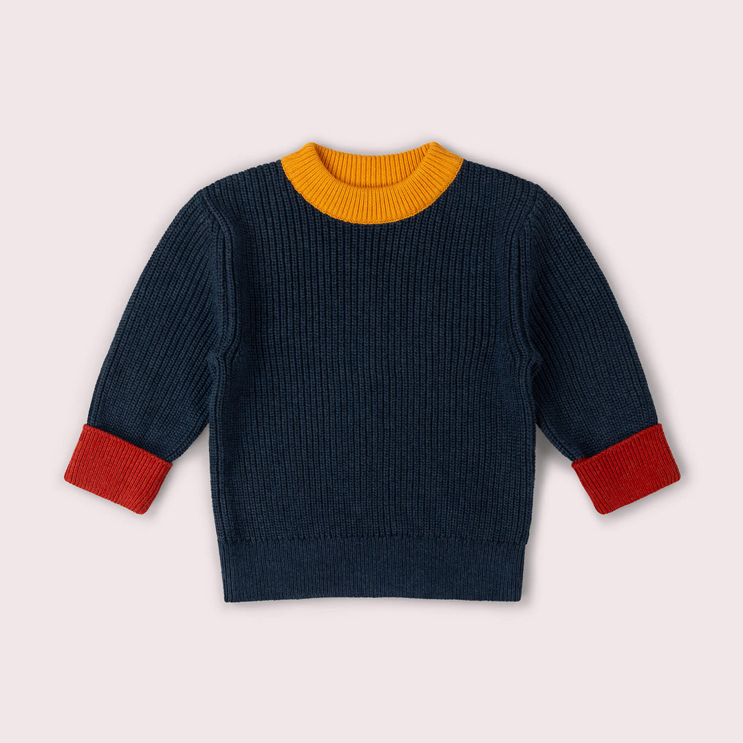 Midnight Snuggly Knitted Jumper Blue / 7-8y