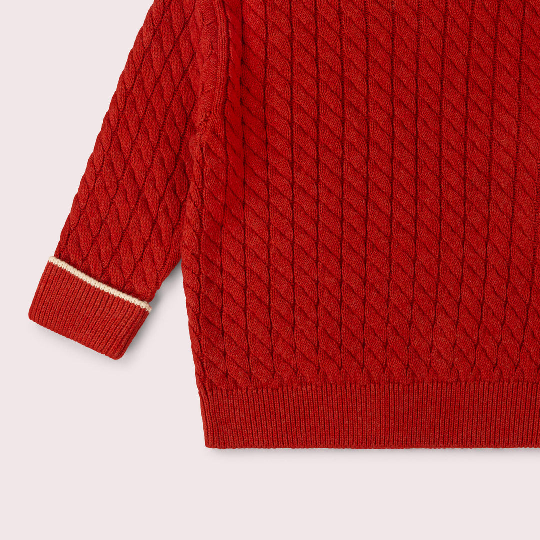 Burnt Ochre Snuggly Knitted Jumper Red / 7-8y