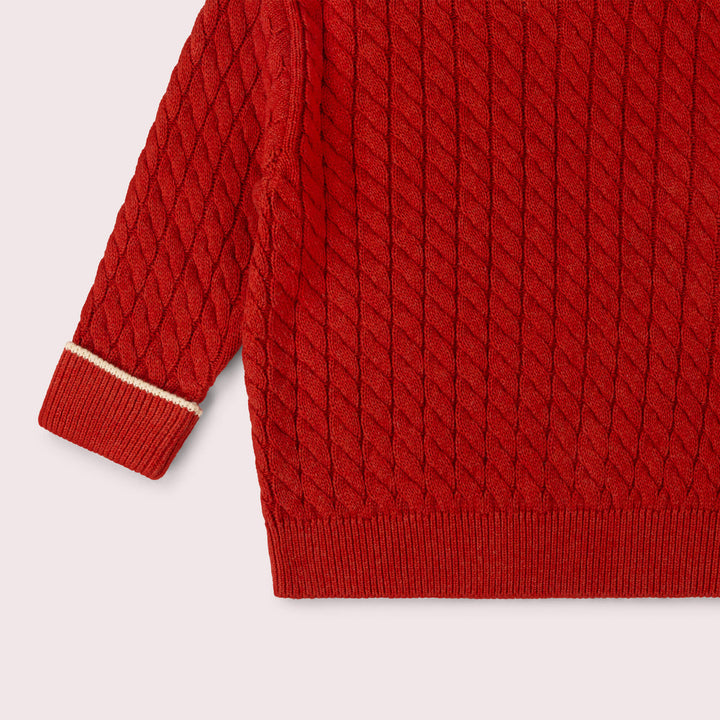 Burnt Ochre Snuggly Knitted Jumper Red / 7-8y