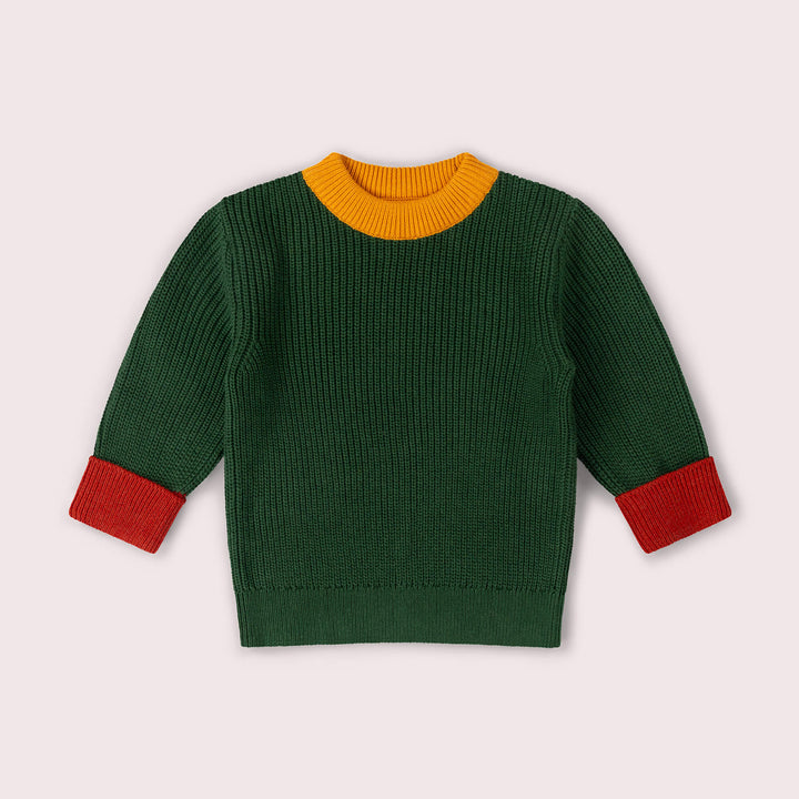 Olive Green Snuggly Knitted Jumper Green / 7-8y