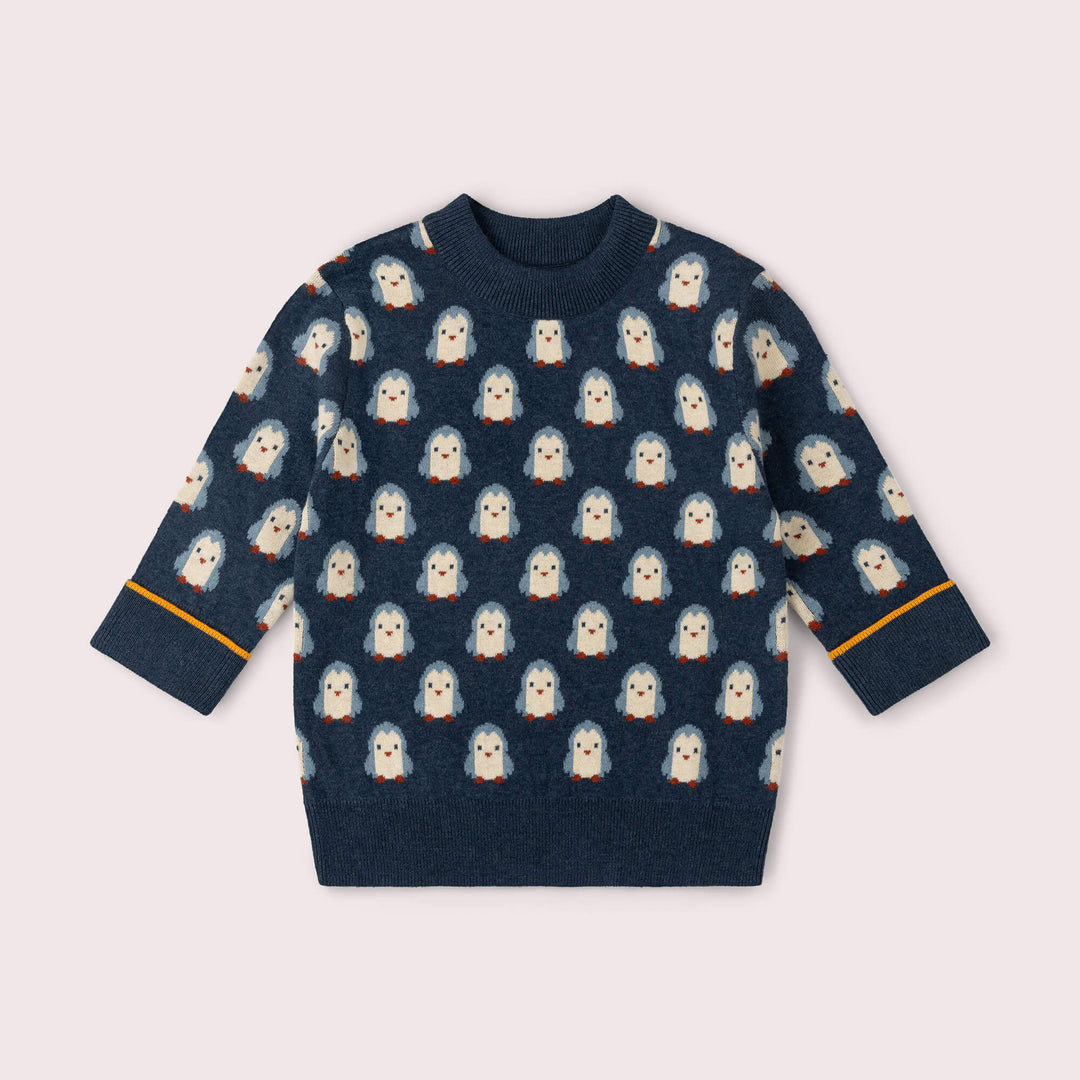 Blue Penguins Knitted Jumper Navy / 7-8y
