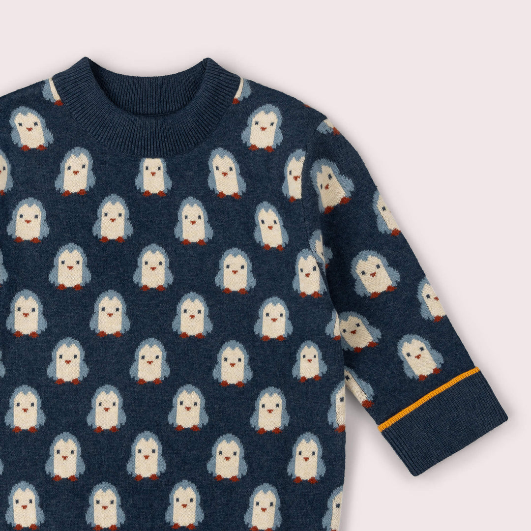 Blue Penguins Knitted Jumper Navy / 7-8y