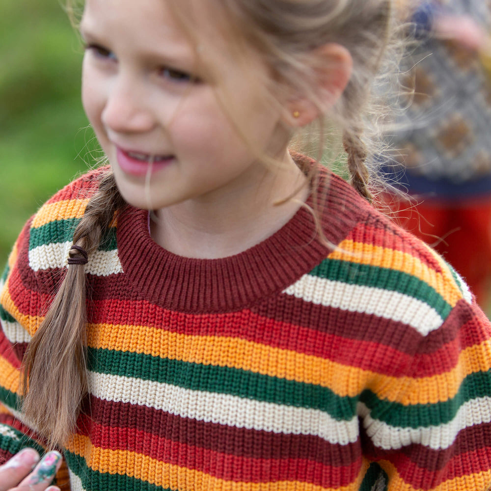 Hazel Rainbow Snuggly Knitted Jumper Multi / 7-8y