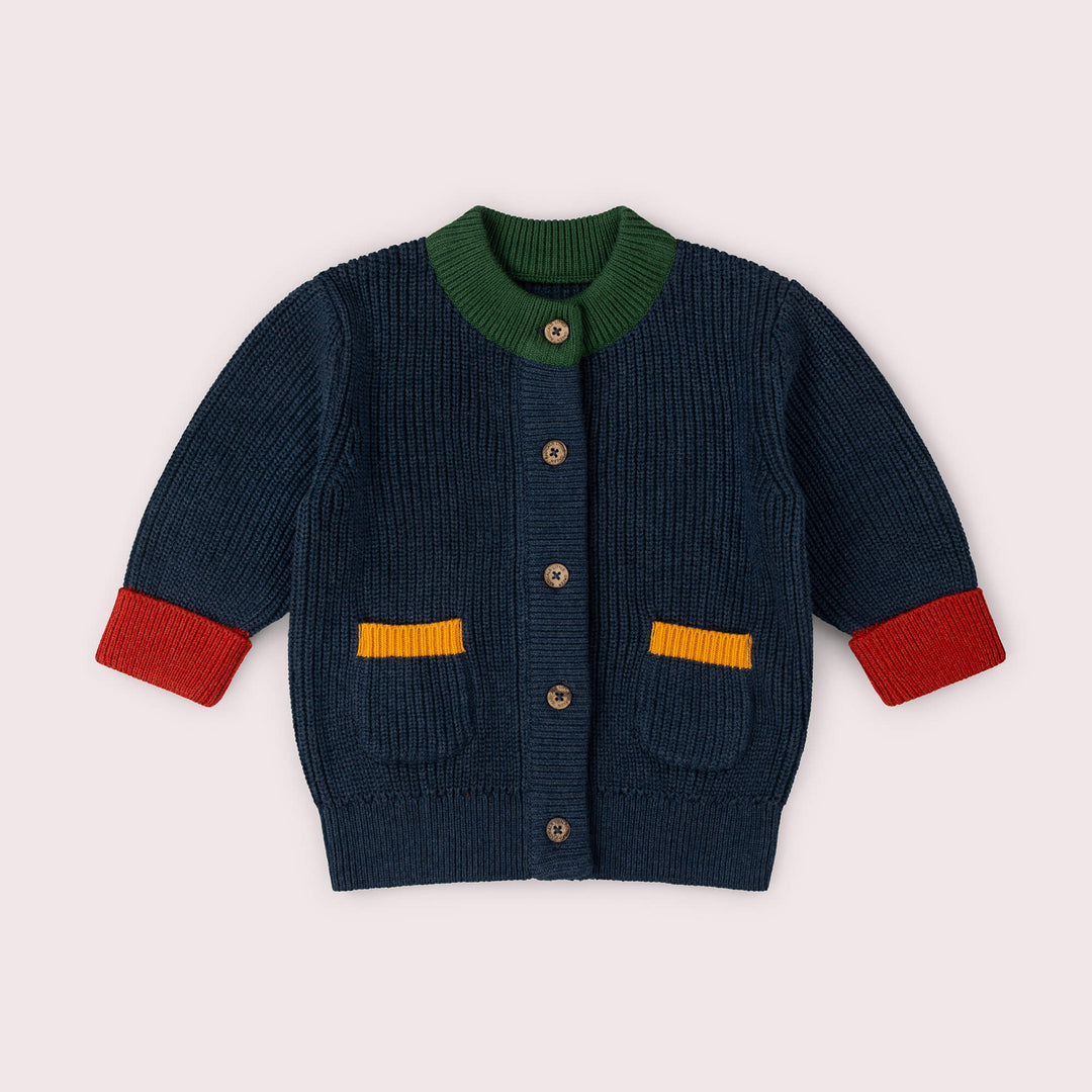 Midnight Snuggly Knitted Cardigan Blue / 7-8y
