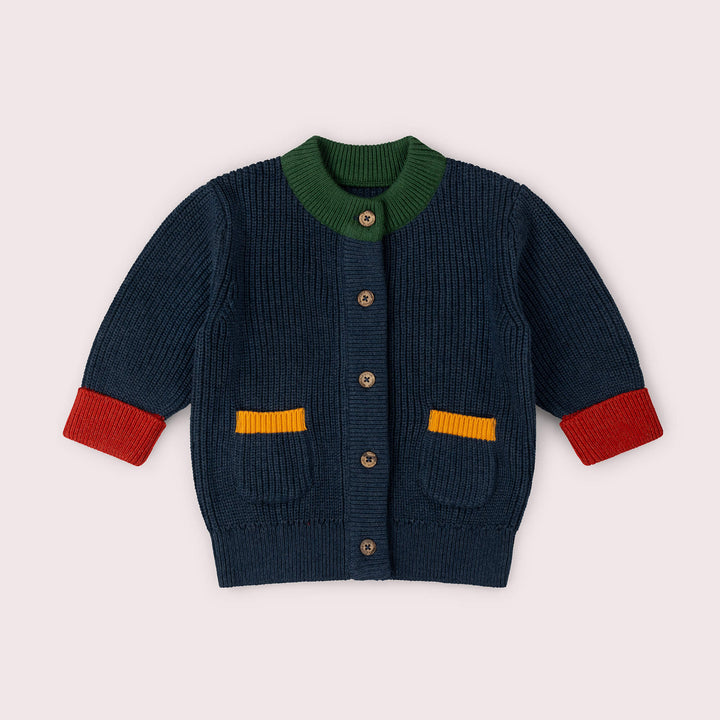 Midnight Snuggly Knitted Cardigan Blue / 7-8y
