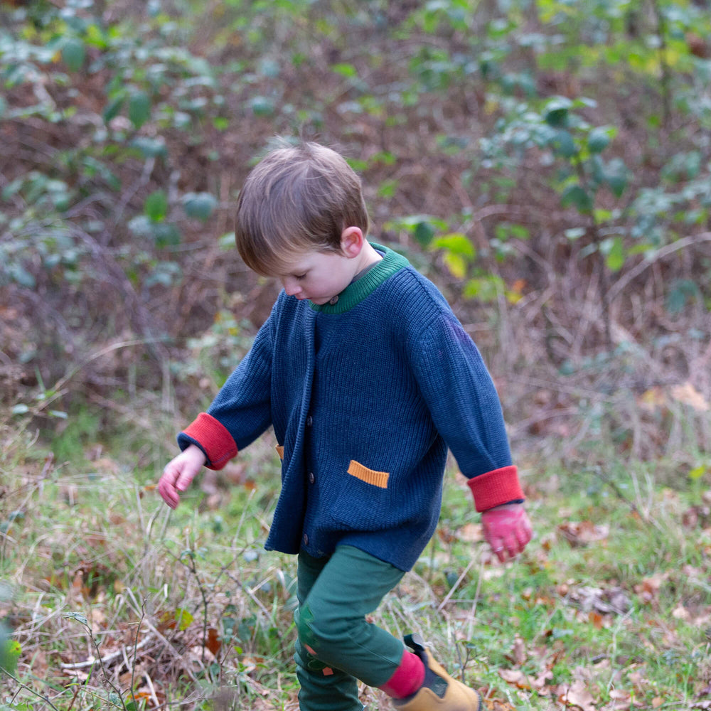 Midnight Snuggly Knitted Cardigan Blue / 7-8y