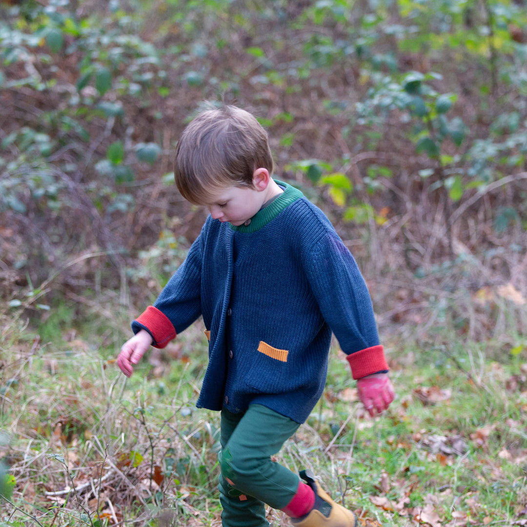 Midnight Snuggly Knitted Cardigan Blue / 7-8y