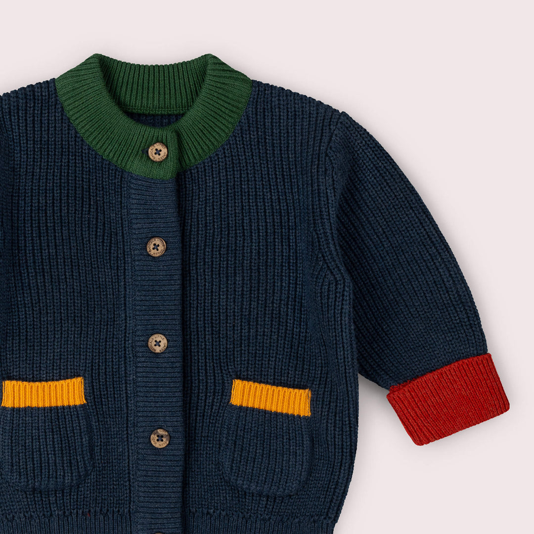 Midnight Snuggly Knitted Cardigan Blue / 7-8y