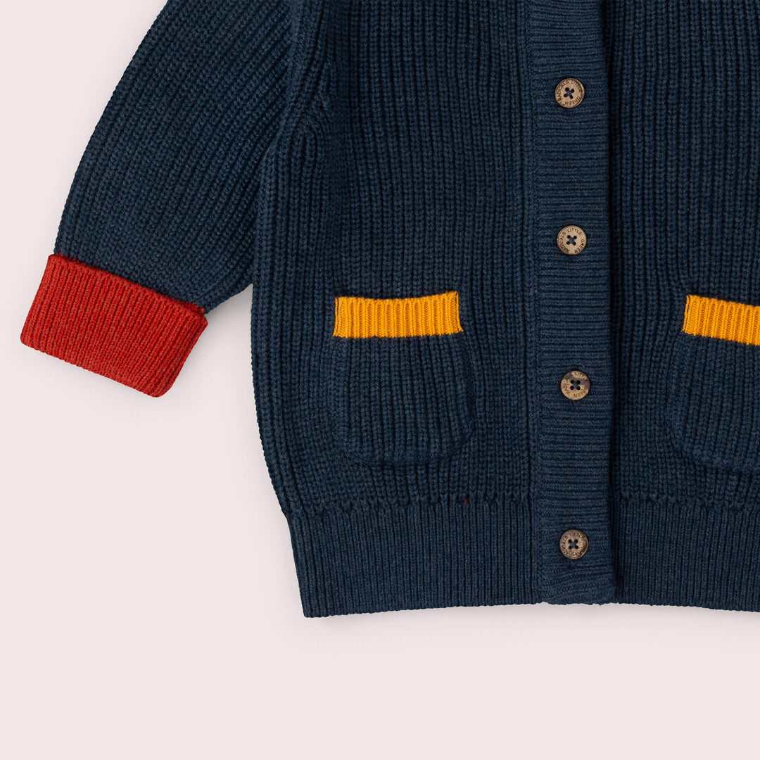Midnight Snuggly Knitted Cardigan Blue / 7-8y