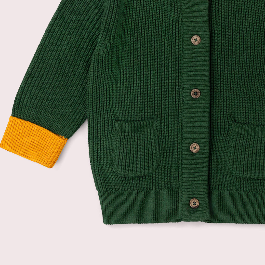 Olive Green Snuggly Knitted Cardigan Green / 7-8y