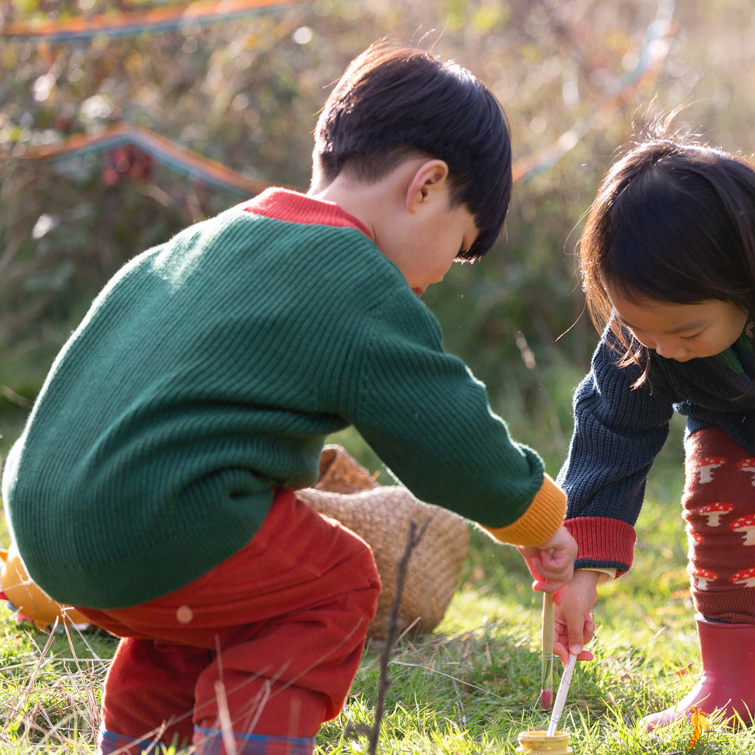 Olive Green Snuggly Knitted Cardigan Green / 7-8y