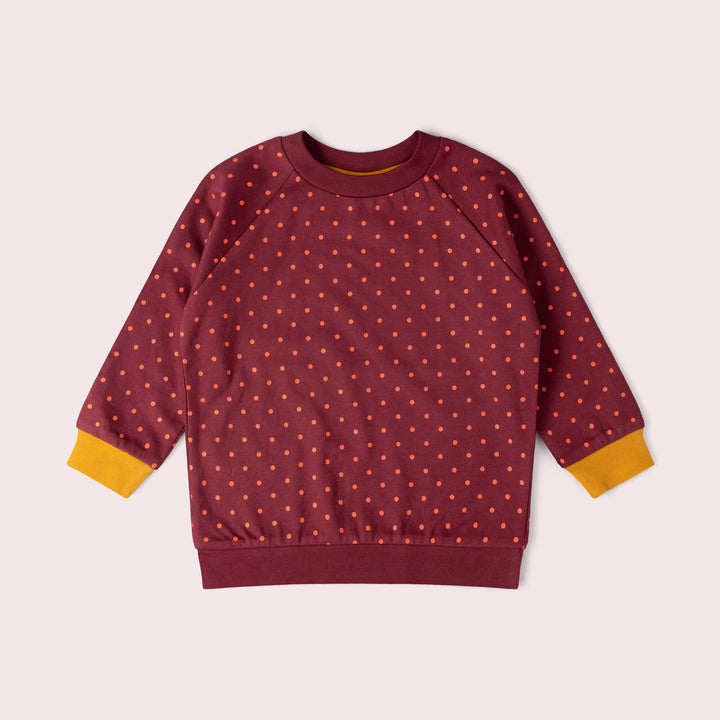 Autumn Polkadot Raglan Sweatshirt Brown / 7-8y