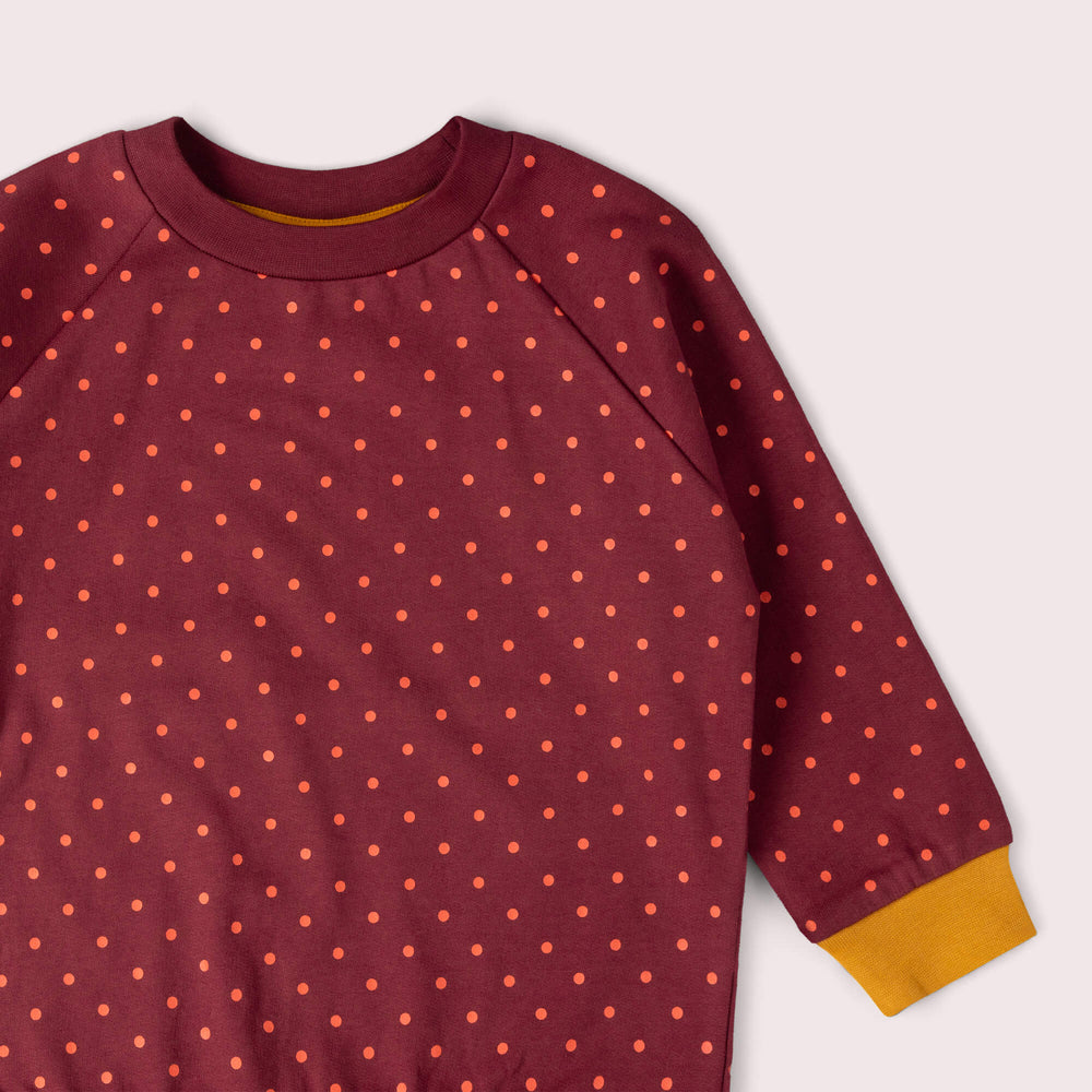 Autumn Polkadot Raglan Sweatshirt Brown / 7-8y