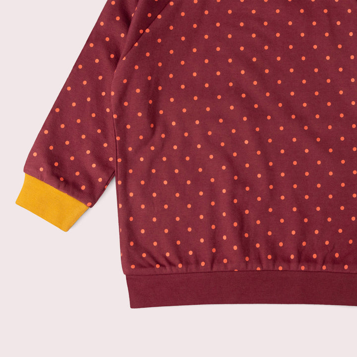 Autumn Polkadot Raglan Sweatshirt Brown / 7-8y