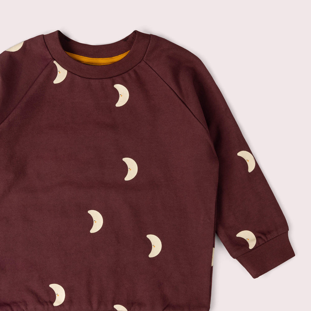 Waxing Moon Raglan Sweatshirt Brown / 7-8y