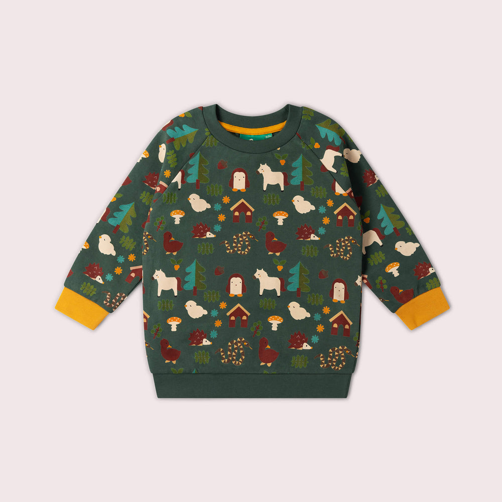 Woodland World Raglan Sweatshirt Green / 7-8y