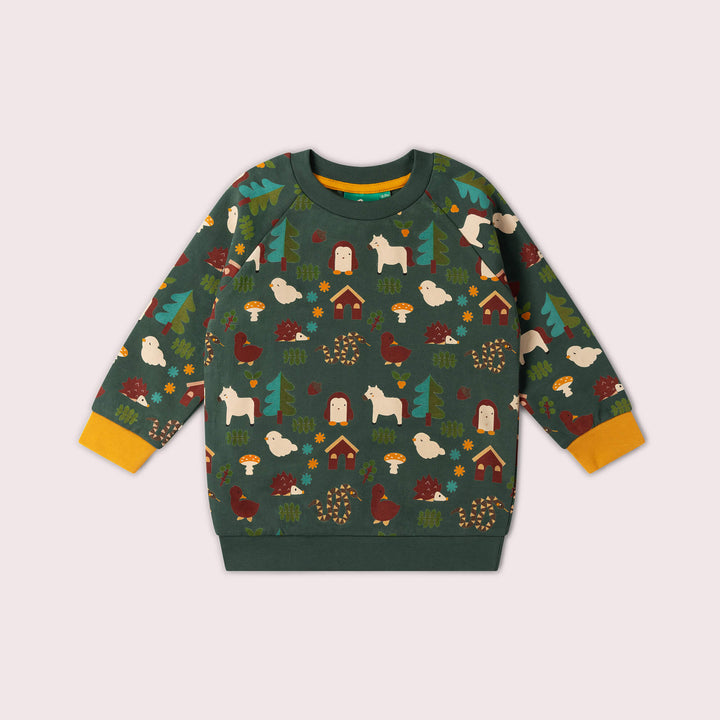 Woodland World Raglan Sweatshirt Green / 7-8y