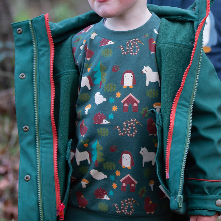 Woodland World Raglan Sweatshirt Green / 7-8y