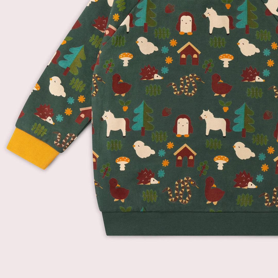 Woodland World Raglan Sweatshirt Green / 7-8y