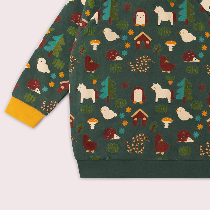 Woodland World Raglan Sweatshirt Green / 7-8y