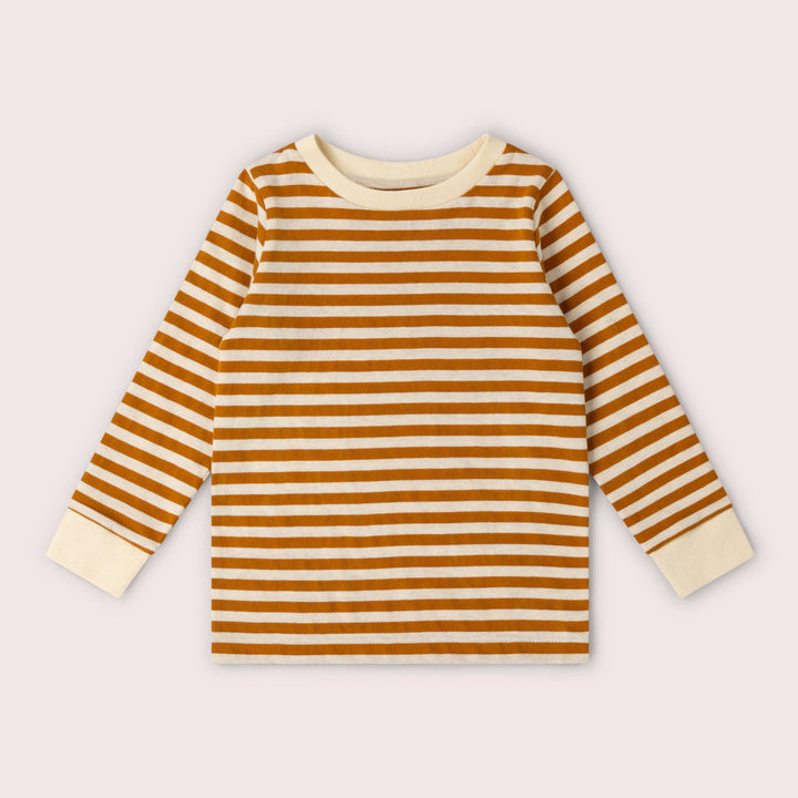 Apricot Striped Organic Pyjamas NOT AVAILABLE USA/CAN/AUS