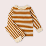 Apricot Striped Organic Pyjamas NOT AVAILABLE USA/CAN/AUS