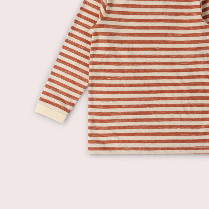 Burnt Ochre Striped Long Sleeve T-Shirt
