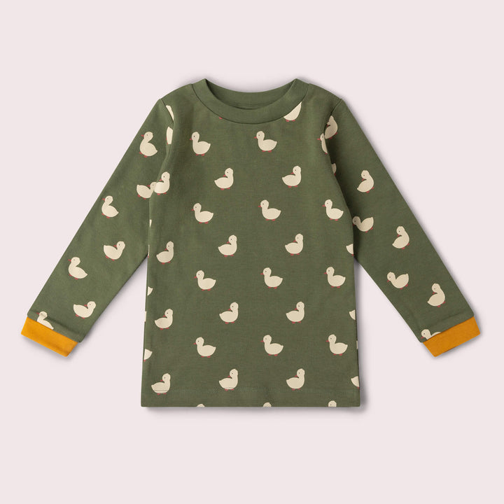 Olive Ducks Long Sleeve T-Shirt Green / 7-8y