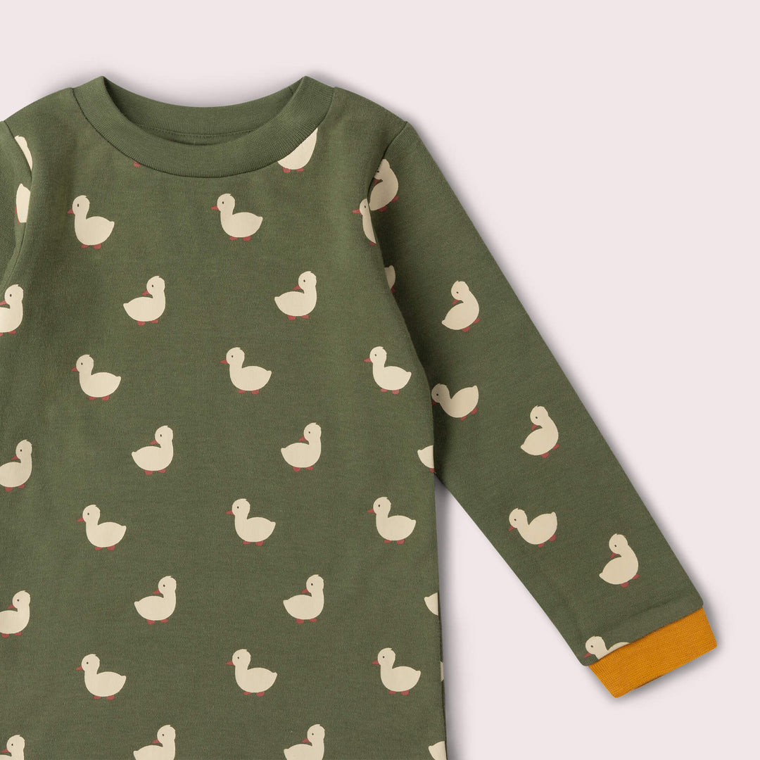 Olive Ducks Long Sleeve T-Shirt Green / 7-8y