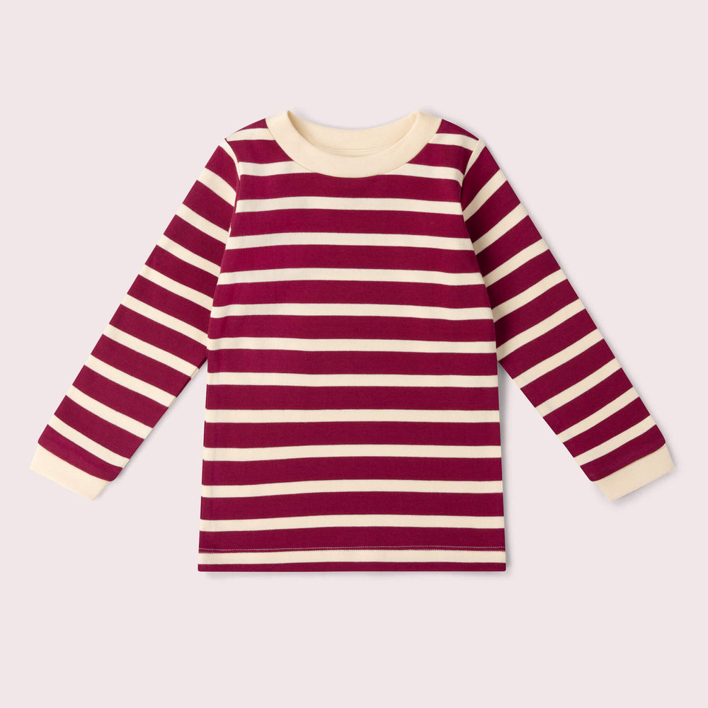 Berry Striped Long Sleeve T-Shirt Purple / 7-8y