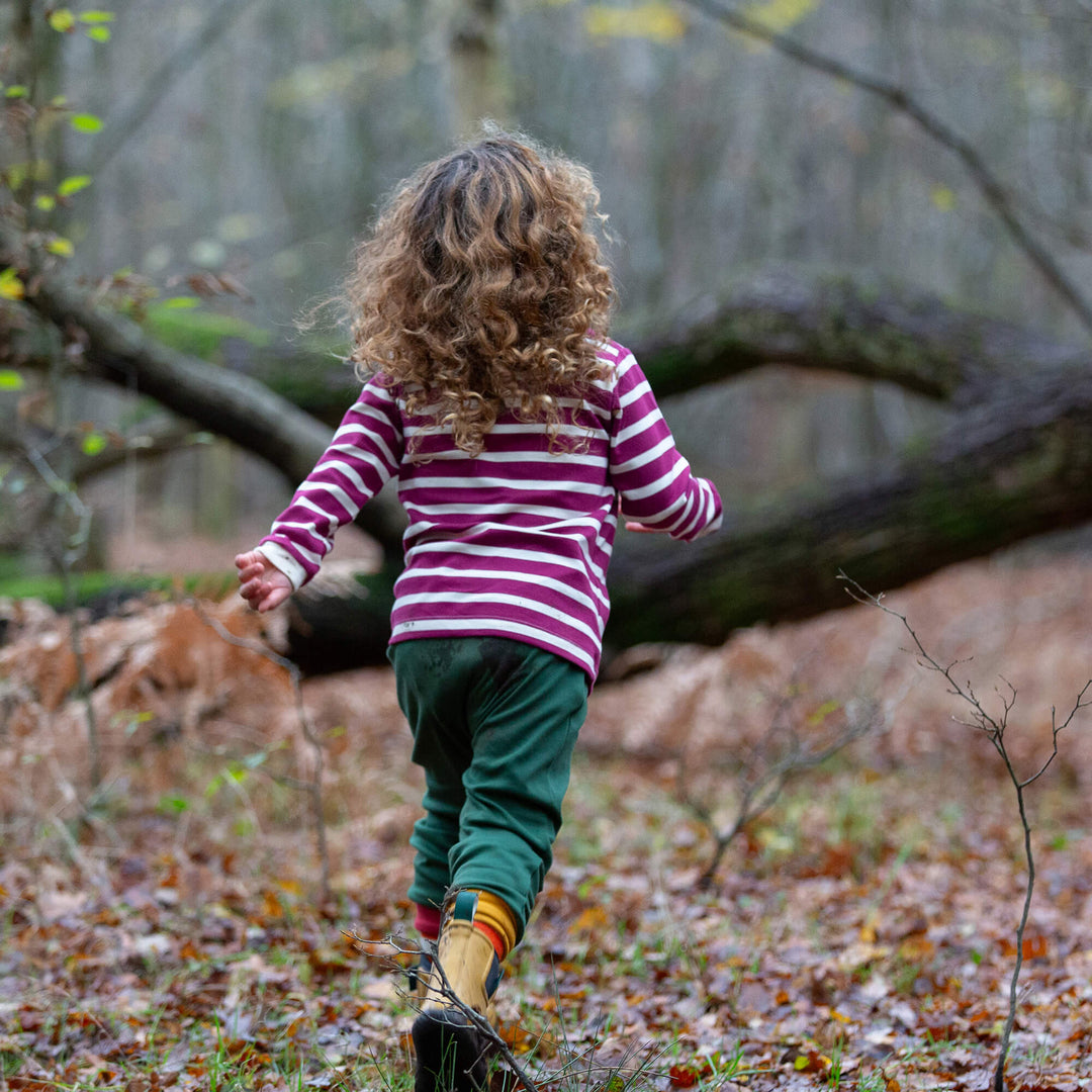Berry Striped Long Sleeve T-Shirt Purple / 7-8y