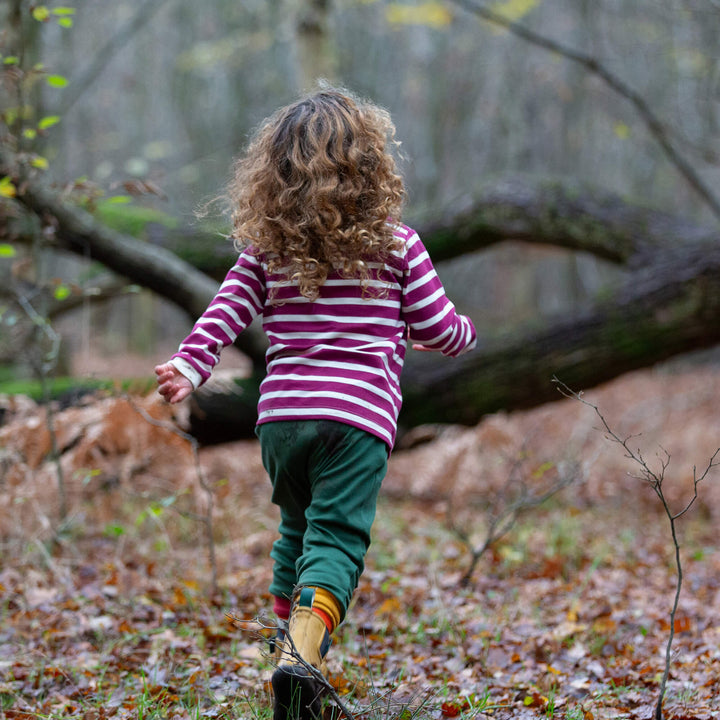 Berry Striped Long Sleeve T-Shirt Purple / 7-8y