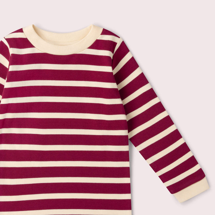 Berry Striped Long Sleeve T-Shirt Purple / 7-8y