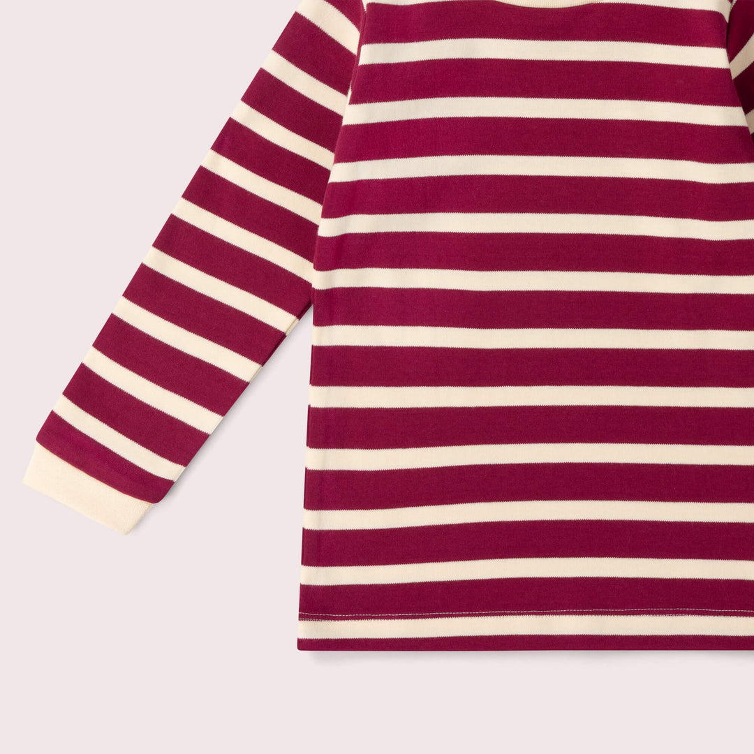 Berry Striped Long Sleeve T-Shirt Purple / 7-8y