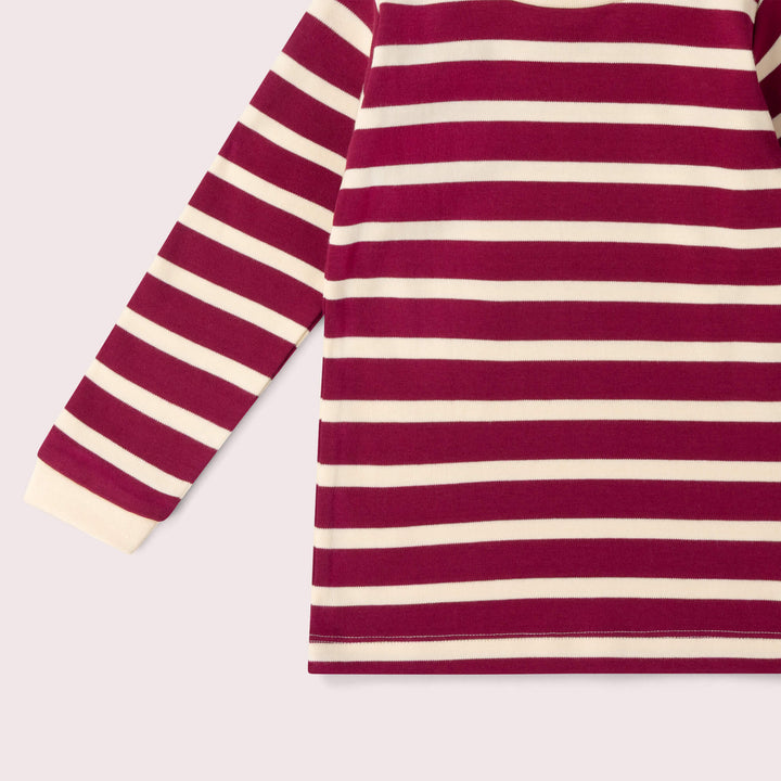 Berry Striped Long Sleeve T-Shirt Purple / 7-8y