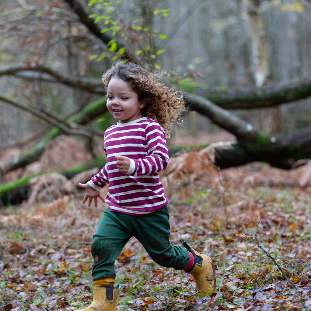 Berry Striped Long Sleeve T-Shirt Purple / 7-8y