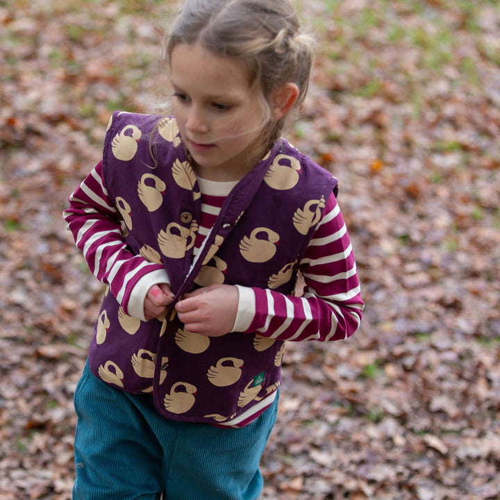 Berry Striped Long Sleeve T-Shirt Purple / 7-8y