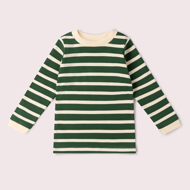 Olive Green Striped Long Sleeve T-Shirt Green / 7-8y