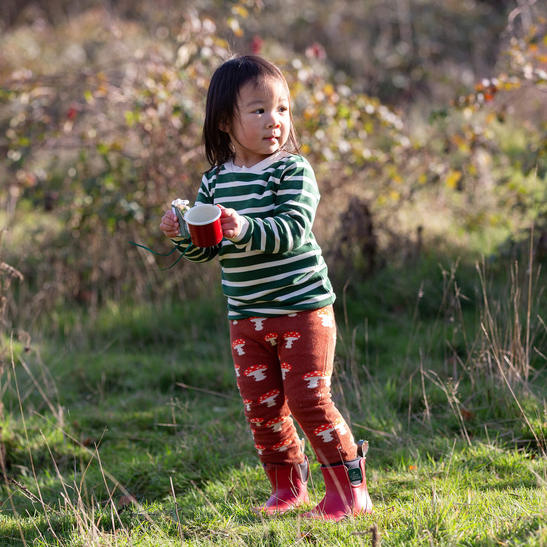 Olive Green Striped Long Sleeve T-Shirt Green / 7-8y
