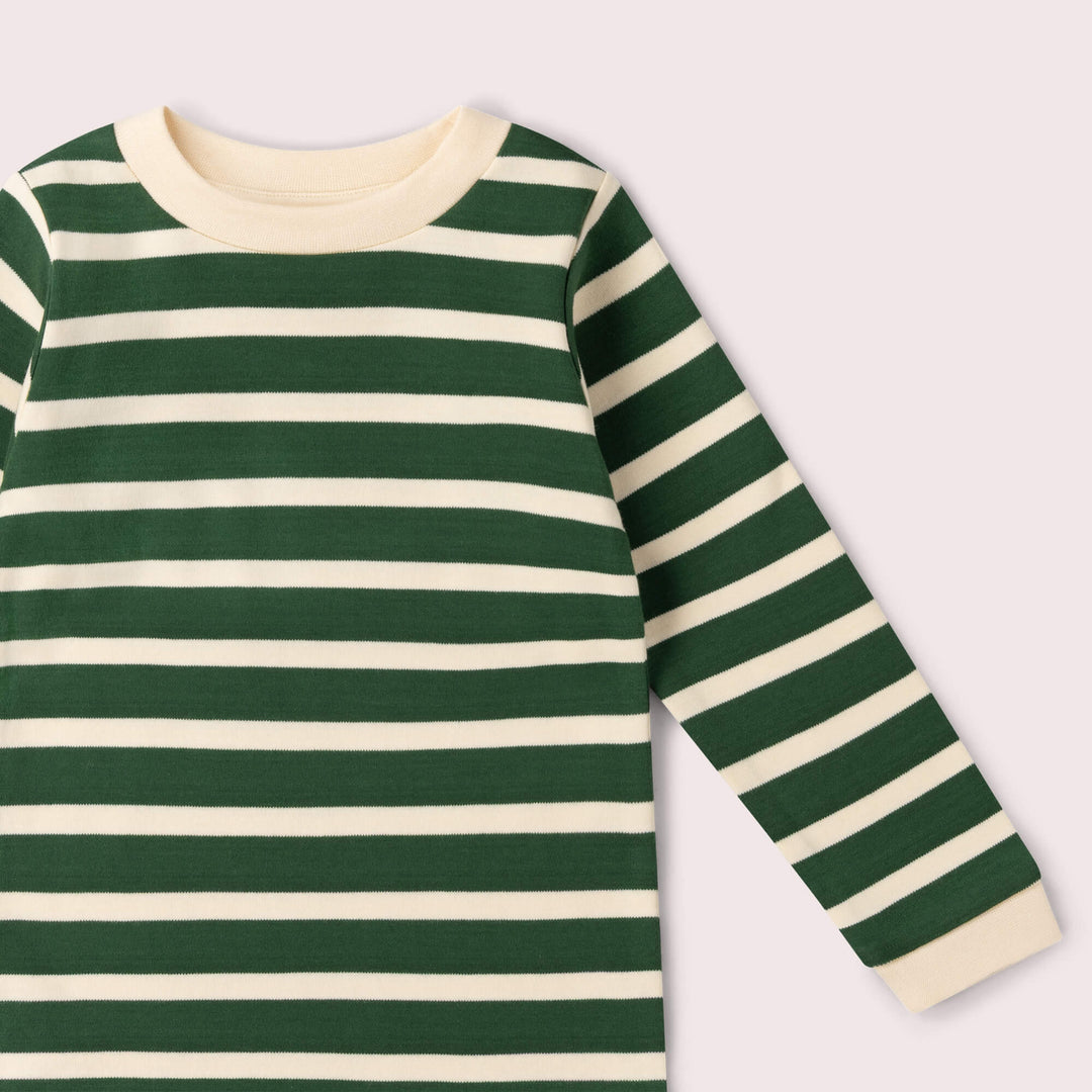 Olive Green Striped Long Sleeve T-Shirt Green / 7-8y