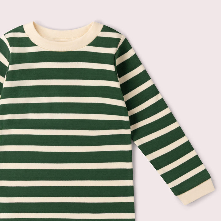Olive Green Striped Long Sleeve T-Shirt Green / 7-8y