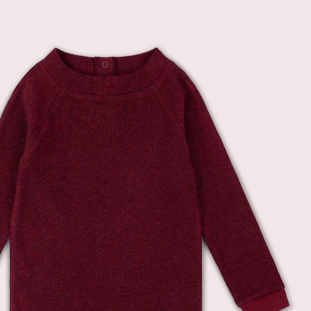 Rhubarb Waffle Long Sleeve Cosy Top