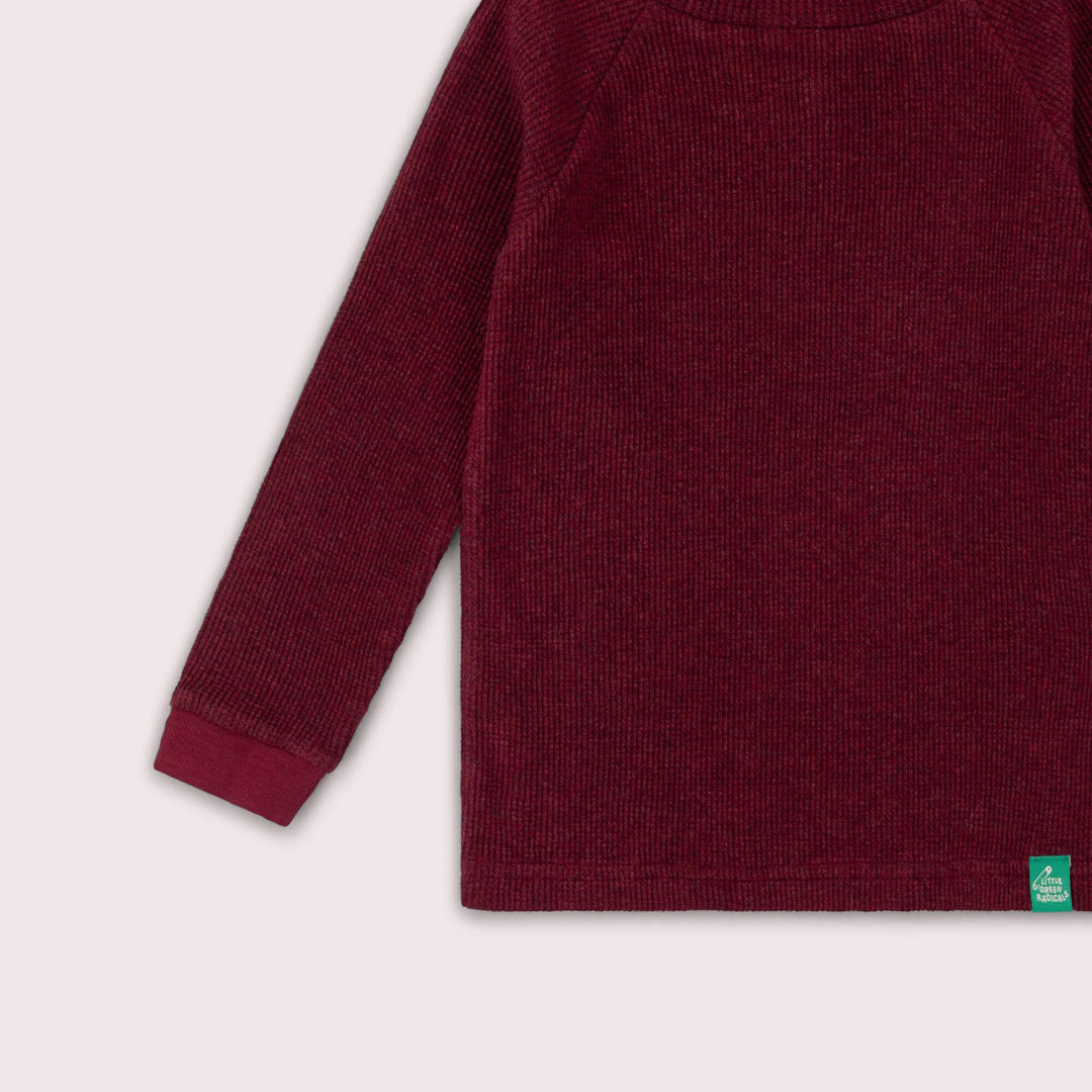 Rhubarb Waffle Long Sleeve Cosy Top