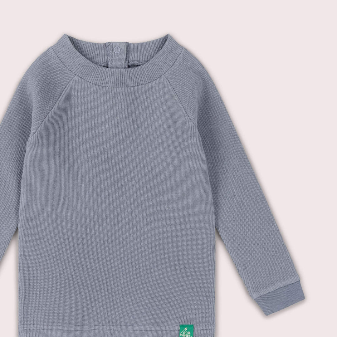 Corn Blue Waffle Long Sleeve Cosy Top