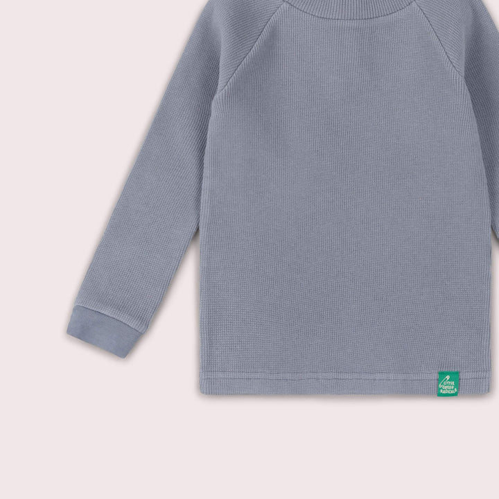 Corn Blue Waffle Long Sleeve Cosy Top