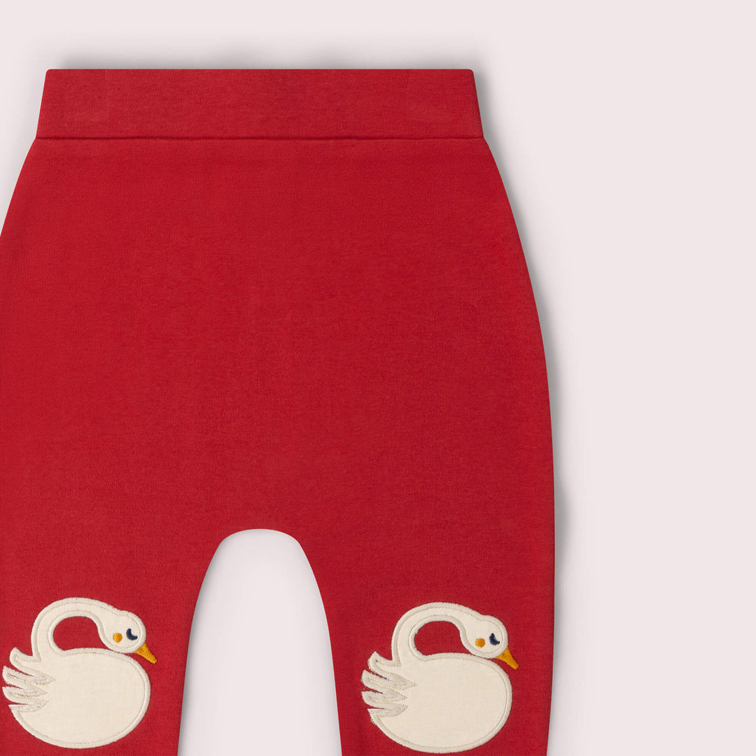 Sleeping Swans Knee Patch Joggers Red / 5-6y