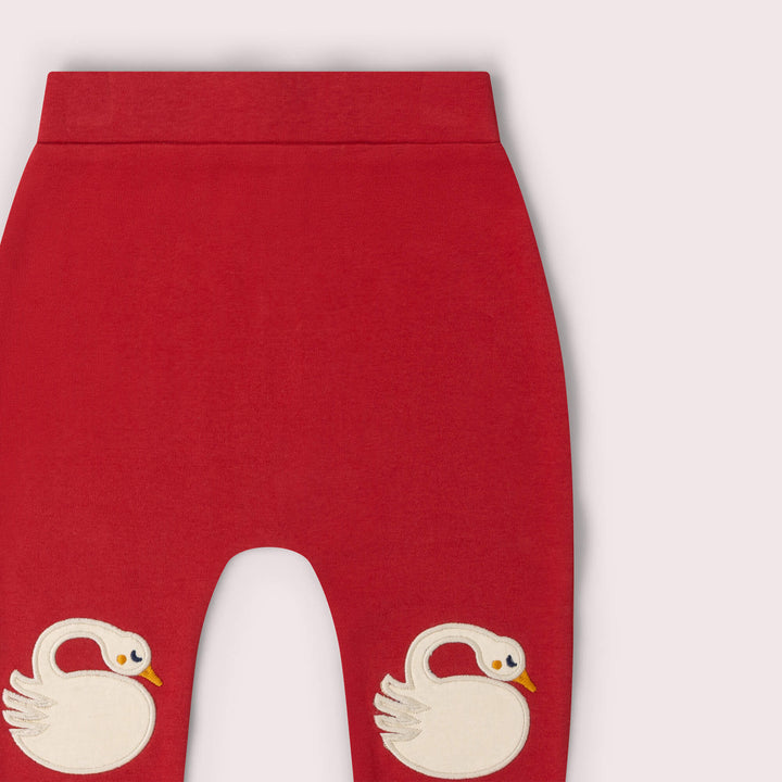 Sleeping Swans Knee Patch Joggers Red / 5-6y